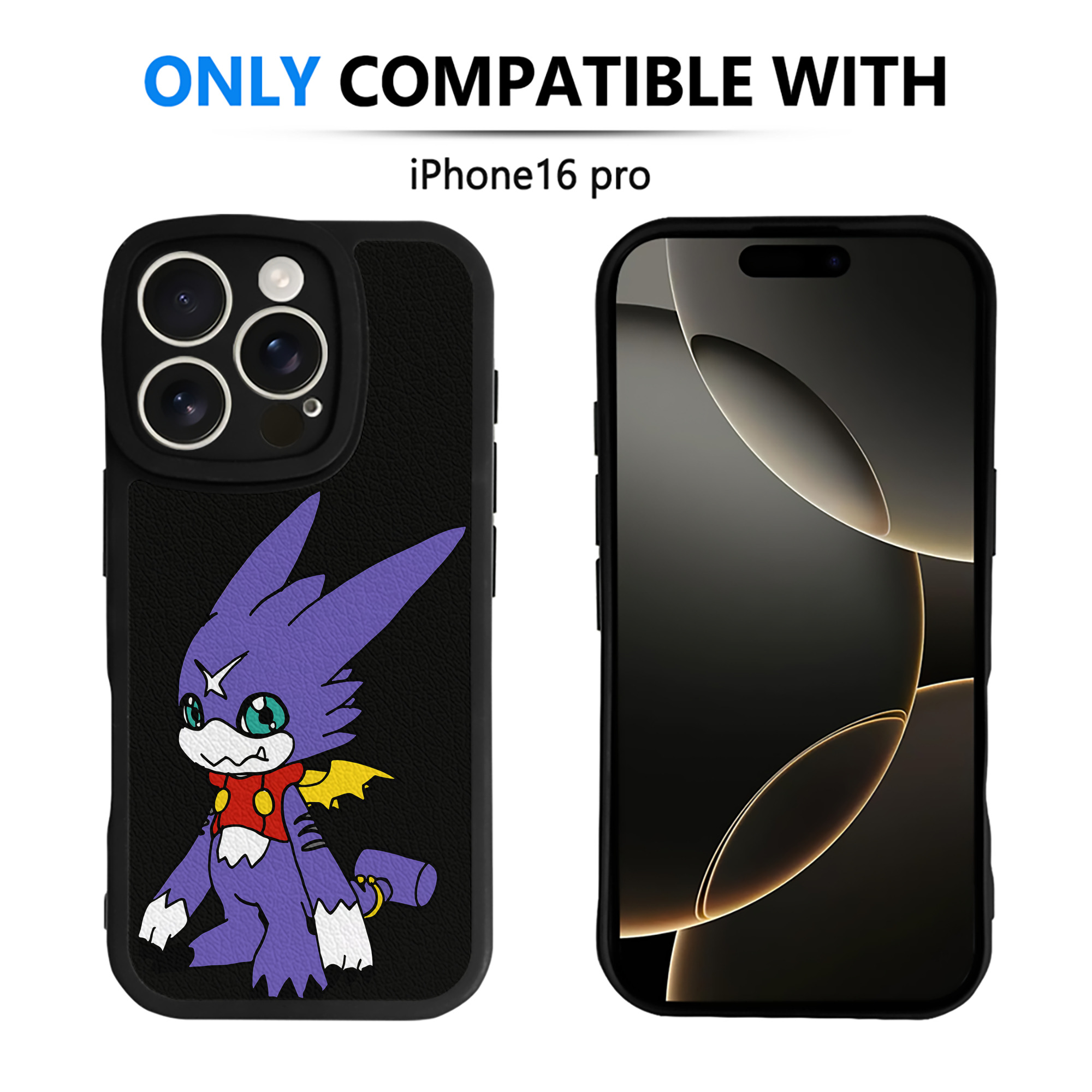 （画像用） Digimon デジタルモンスター/デジモン 【iPhone 16シリーズ対応】シリコンスマホケース（レザー調） 材質：シリコン